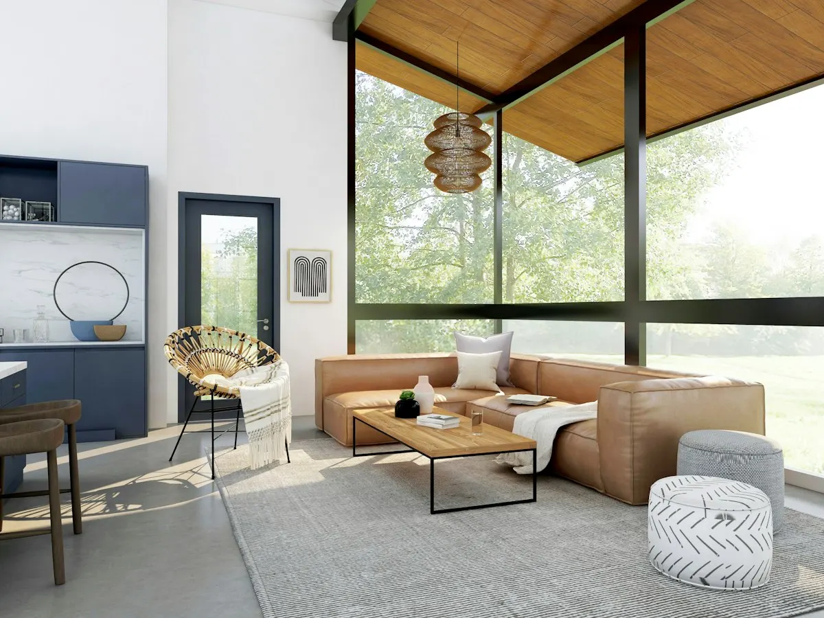 Showroom glass front — illustrative